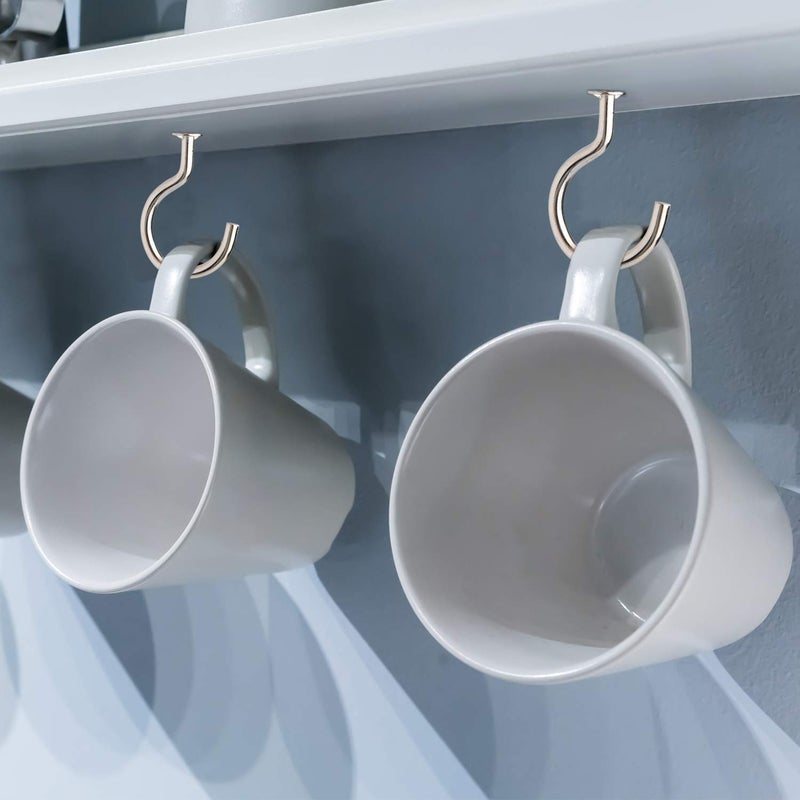 KUUQA 75 Pcs Multi-Size Nickel Plated Metal Ceiling Hooks Screw Cup Hook Holder (Silver) - Image 4